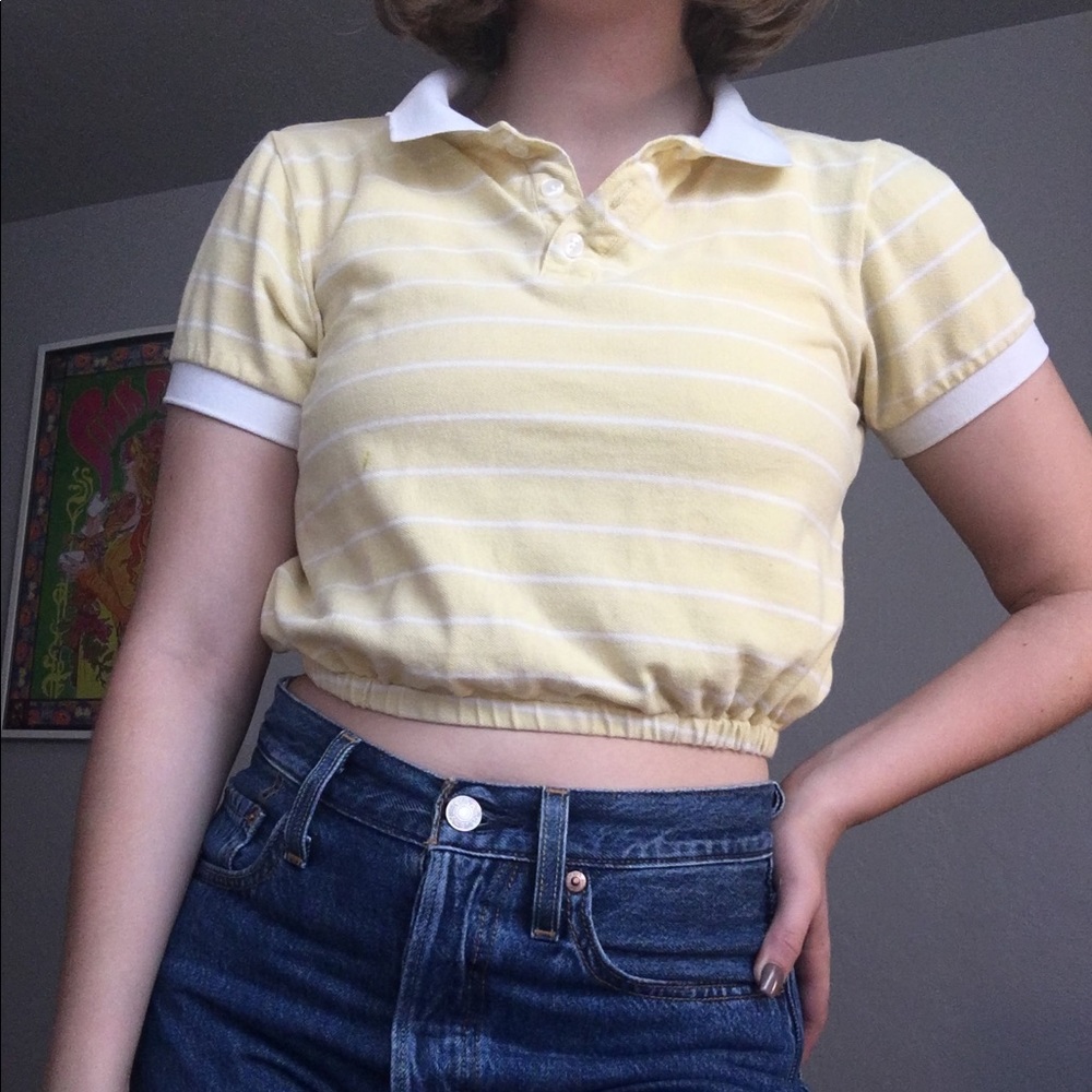 Yellow stripper tee from tillys